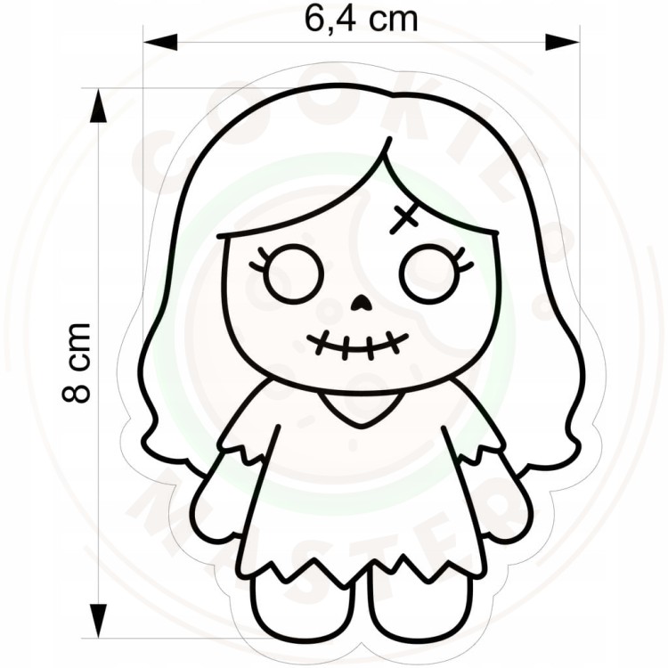 FOREMKA Wykrawacz Wykrojnik do Pierników na HALLOWEEN - Zombie Girl 8cm