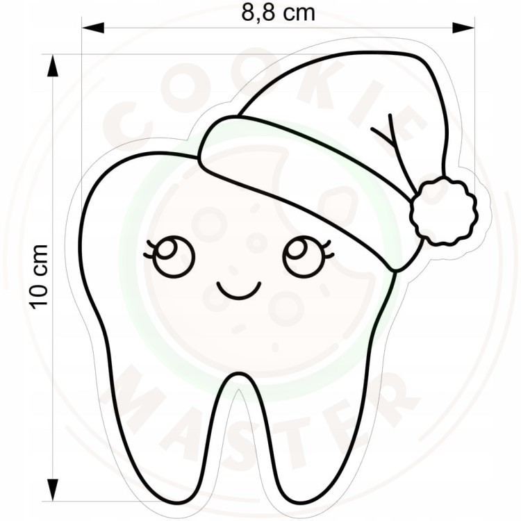 FOREMKA ŚWIĄTECZNA na ŚWIĘTA BOŻE NARODZENIE ZĄB mleczak z czapeczką 10cm