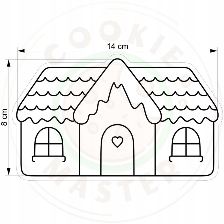 FOREMKA ŚWIĄTECZNA ŚWIĘTA BOŻE NARODZENIE Domek Chatka Do 3 Ciasteczek 14cm