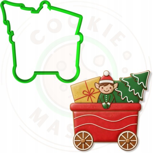 FOREMKA ŚWIĄTECZNA na ŚWIĘTA BOŻE NARODZENIE POCIĄG CIUCHCIA WAGONIK 9cm