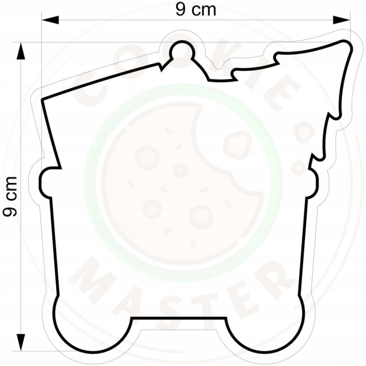 FOREMKA ŚWIĄTECZNA na ŚWIĘTA BOŻE NARODZENIE POCIĄG CIUCHCIA WAGONIK 9cm