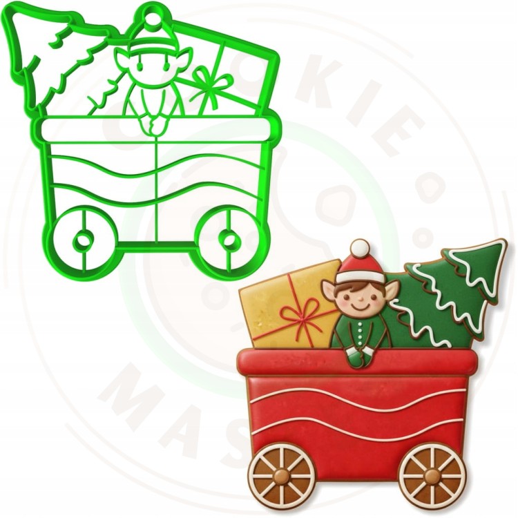 FOREMKA ŚWIĄTECZNA na ŚWIĘTA BOŻE NARODZENIE POCIĄG CIUCHCIA WAGONIK 9cm