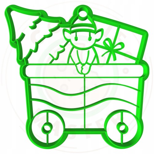 FOREMKA ŚWIĄTECZNA na ŚWIĘTA BOŻE NARODZENIE POCIĄG CIUCHCIA WAGONIK 9cm