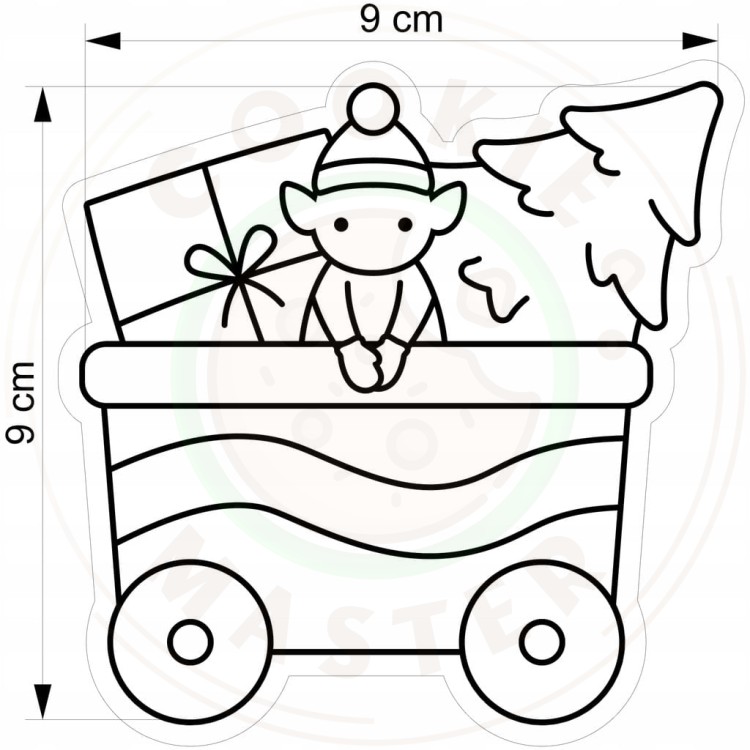 FOREMKA ŚWIĄTECZNA na ŚWIĘTA BOŻE NARODZENIE POCIĄG CIUCHCIA WAGONIK 9cm