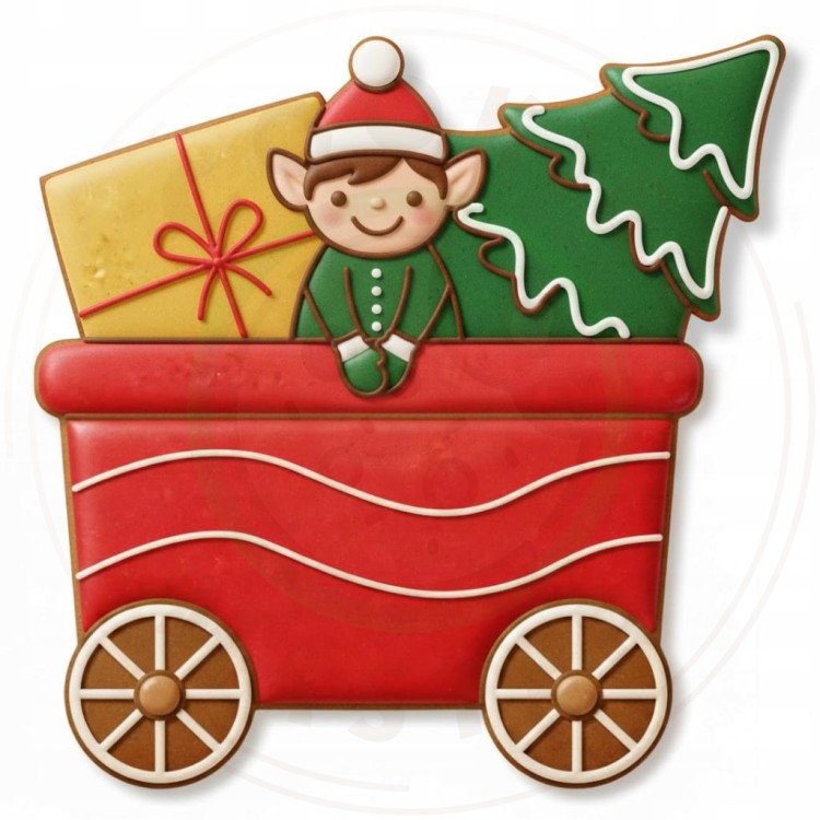 FOREMKA ŚWIĄTECZNA na ŚWIĘTA BOŻE NARODZENIE POCIĄG CIUCHCIA WAGONIK 9cm