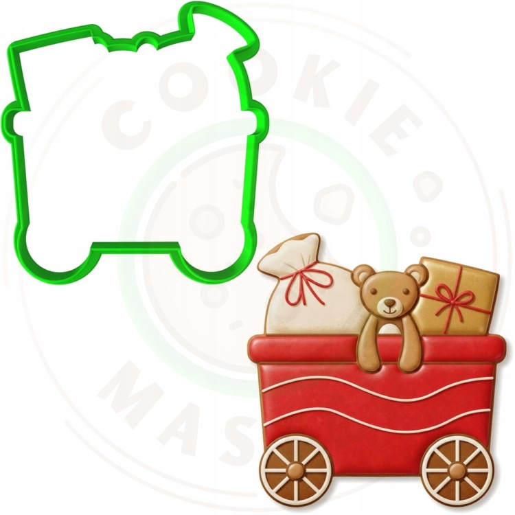 FOREMKA ŚWIĄTECZNA na ŚWIĘTA BOŻE NARODZENIE POCIĄG CIUCHCIA WAGONIK 8,5cm