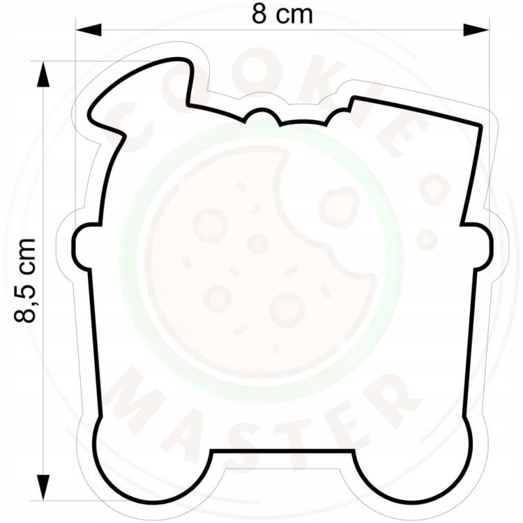 FOREMKA ŚWIĄTECZNA na ŚWIĘTA BOŻE NARODZENIE POCIĄG CIUCHCIA WAGONIK 8,5cm
