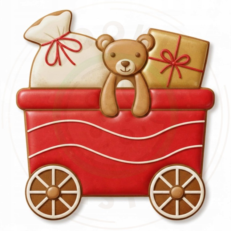 FOREMKA ŚWIĄTECZNA na ŚWIĘTA BOŻE NARODZENIE POCIĄG CIUCHCIA WAGONIK 8,5cm