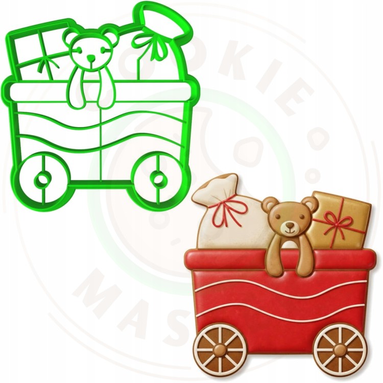 FOREMKA ŚWIĄTECZNA na ŚWIĘTA BOŻE NARODZENIE POCIĄG CIUCHCIA WAGONIK 8,5cm