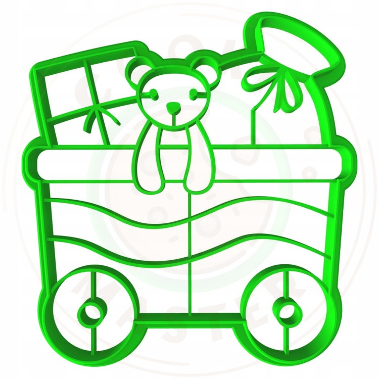 FOREMKA ŚWIĄTECZNA na ŚWIĘTA BOŻE NARODZENIE POCIĄG CIUCHCIA WAGONIK 8,5cm