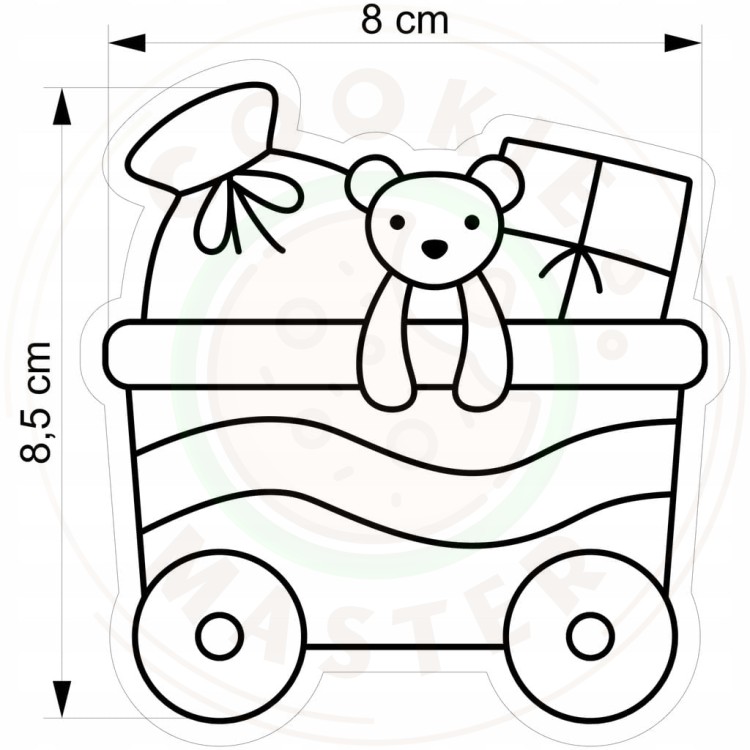 FOREMKA ŚWIĄTECZNA na ŚWIĘTA BOŻE NARODZENIE POCIĄG CIUCHCIA WAGONIK 8,5cm