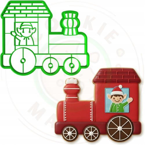 FOREMKA ŚWIĄTECZNA ŚWIĘTA BOŻE NARODZENIE POCIĄG Lokomotywa CIUCHCIA 12cm