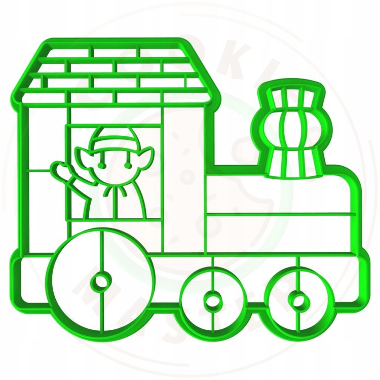 FOREMKA ŚWIĄTECZNA ŚWIĘTA BOŻE NARODZENIE POCIĄG Lokomotywa CIUCHCIA 12cm