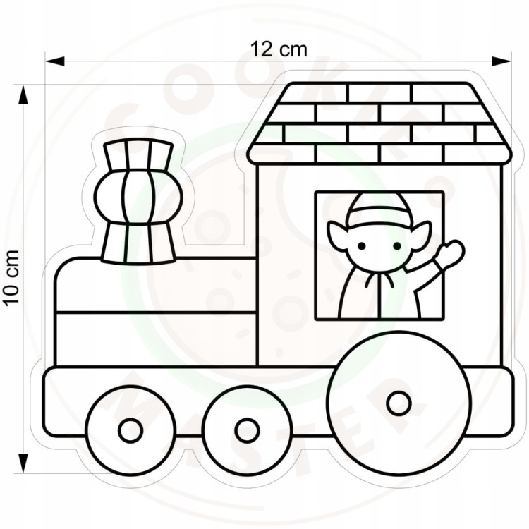 FOREMKA ŚWIĄTECZNA ŚWIĘTA BOŻE NARODZENIE POCIĄG Lokomotywa CIUCHCIA 12cm