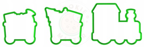3x FOREMKA ŚWIĄTECZNA BOŻE NARODZENIE POCIĄG Wagoniki CIUCHCIA ZESTAW 3szt