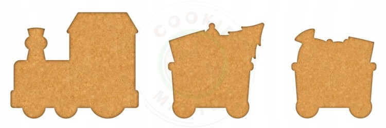 3x FOREMKA ŚWIĄTECZNA BOŻE NARODZENIE POCIĄG Wagoniki CIUCHCIA ZESTAW 3szt