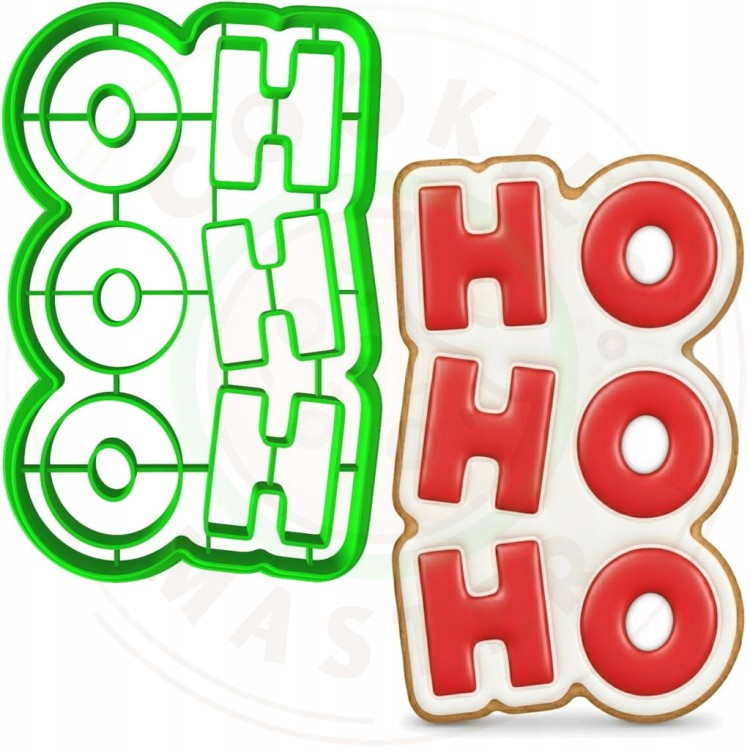 FOREMKA do Pierników ŚWIĄTECZNA ŚWIĘTA BOŻE NARODZENIE Napis HO HO HO 10cm