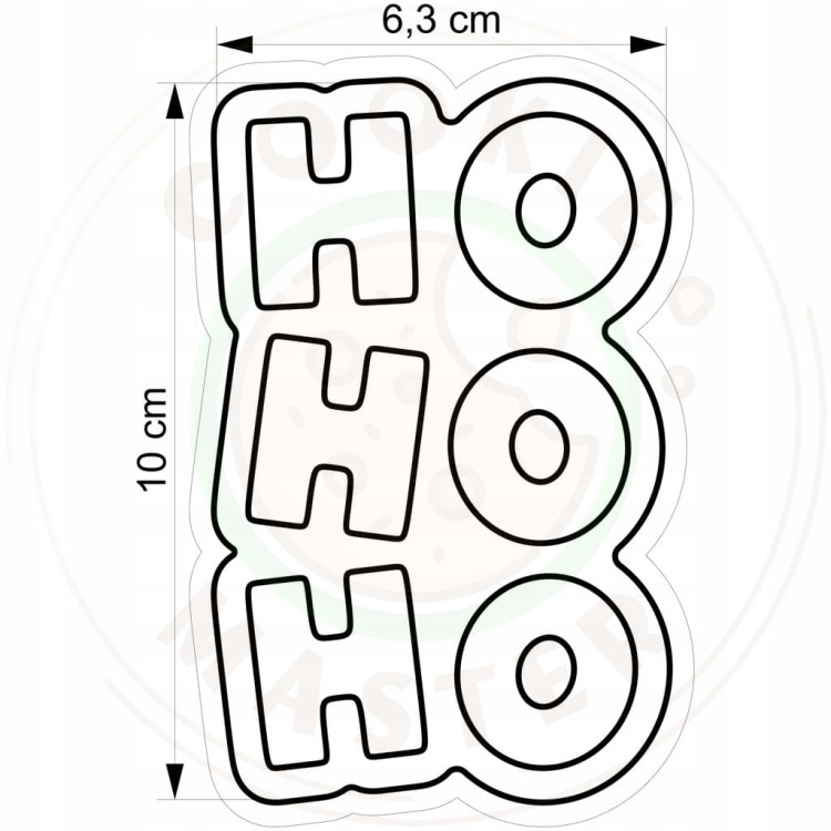 FOREMKA do Pierników ŚWIĄTECZNA ŚWIĘTA BOŻE NARODZENIE Napis HO HO HO 10cm