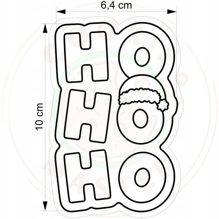 FOREMKA do Pierników ŚWIĄTECZNA ŚWIĘTA BOŻE NARODZENIE Napis HO HO HO 10cm