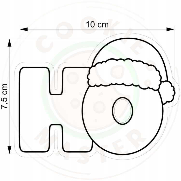 FOREMKA do Pierników ŚWIĄTECZNA na ŚWIĘTA BOŻE NARODZENIE Napis HO HO 10cm