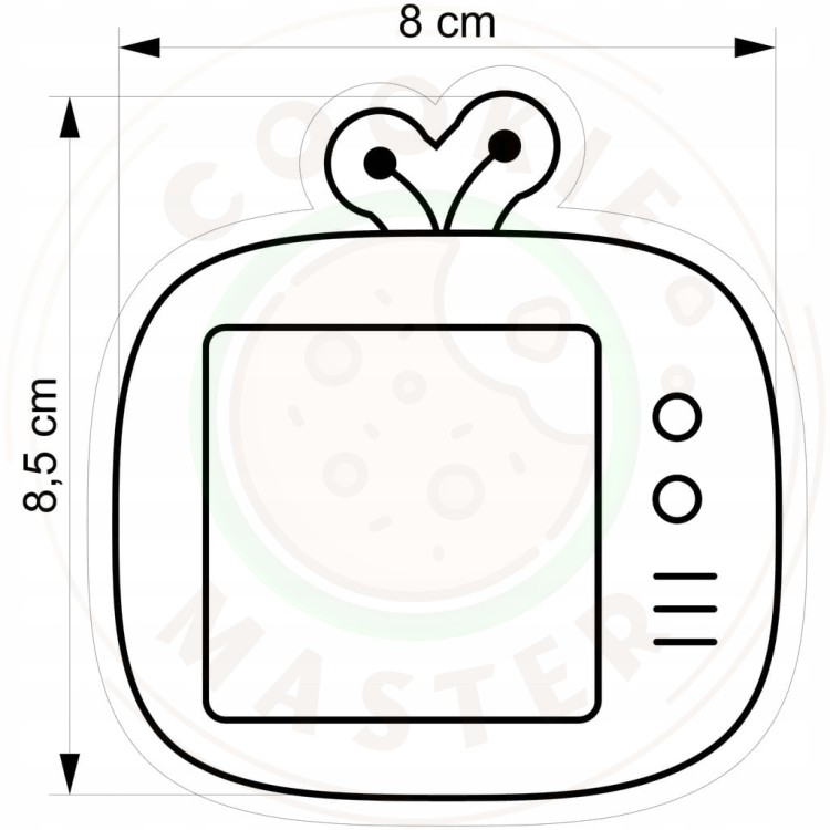 FOREMKA Wykrawacz do Pierników i Ciasteczek TV Telewizja TELEWIZOR 8,5cm