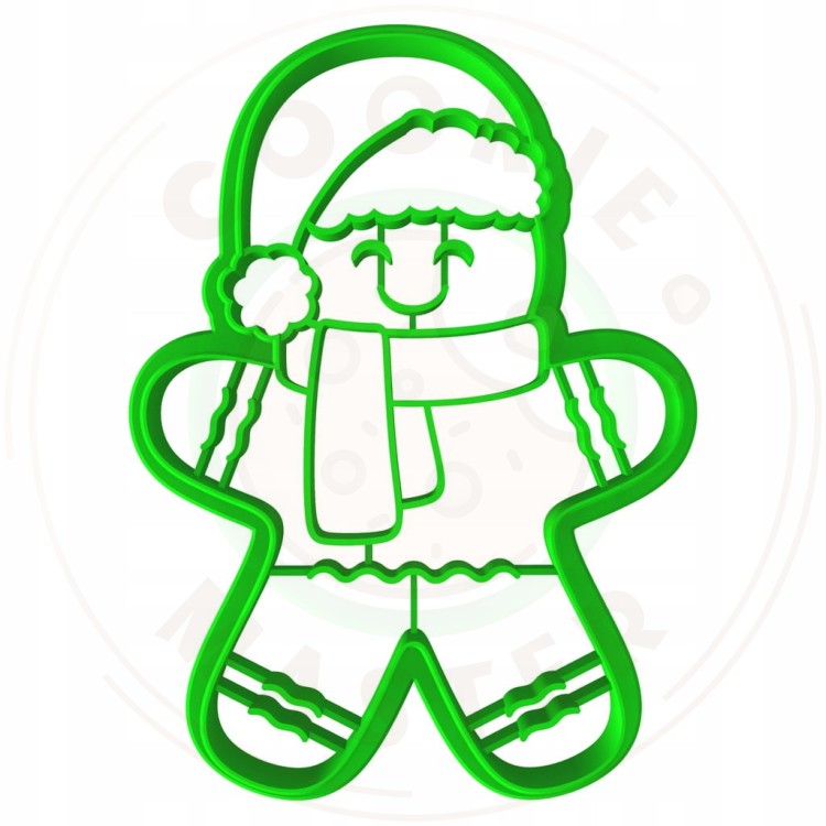 FOREMKA ŚWIĄTECZNA na BOŻE NARODZENIE ŚWIĘTA Piernikowy Ludzik z czapką 9cm