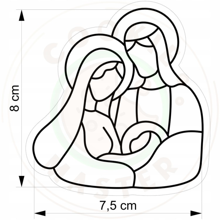 FOREMKA ŚWIĄTECZNA BOŻE NARODZENIE ŚWIĘTA SZOPKA Witraż Rodzina Jezusa 8cm