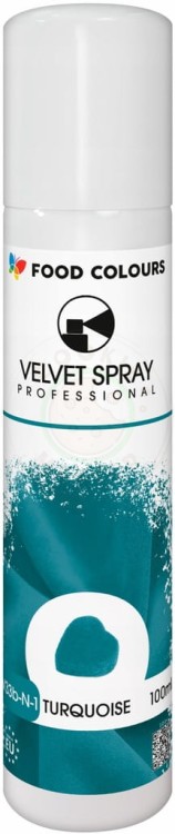 ZAMSZ W SPRAYU JADALNY Barwnik Spożywczy Velvet Spray TURKUSOWY 100ml
