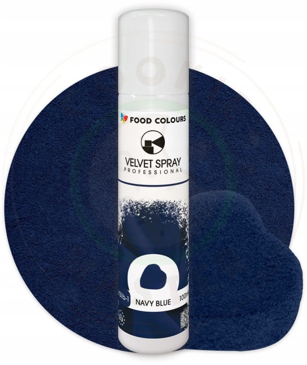 ZAMSZ W SPRAYU JADALNY Barwnik Spożywczy Velvet Spray Navy GRANATOWY 100ml