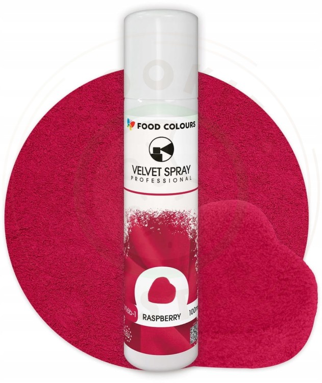 ZAMSZ W SPRAYU JADALNY Barwnik Spożywczy Velvet Spray MALINOWY RÓŻOWY 100ml