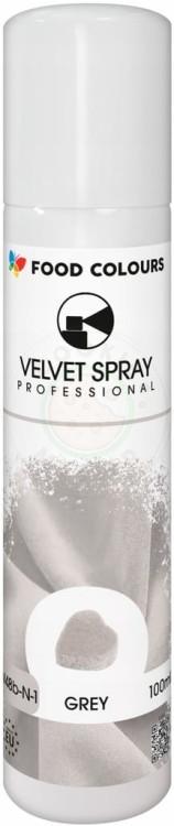 ZAMSZ W SPRAYU JADALNY Barwnik Spożywczy Velvet Spray NEW Grey SZARY 100ml