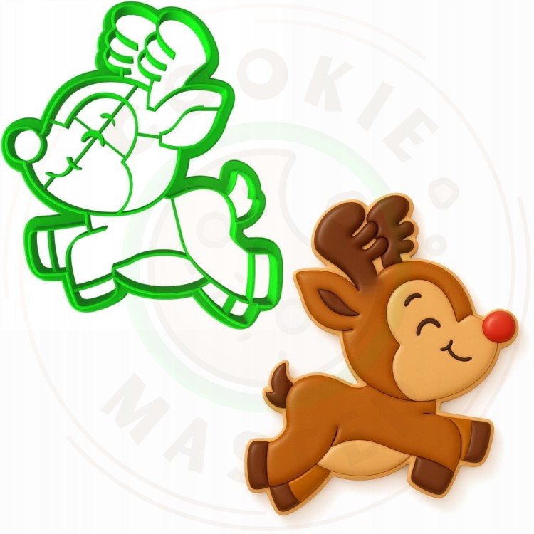 FOREMKA ŚWIĄTECZNA Pierników na ŚWIĘTA BOŻE NARODZENIE Biegnący Renifer 9cm