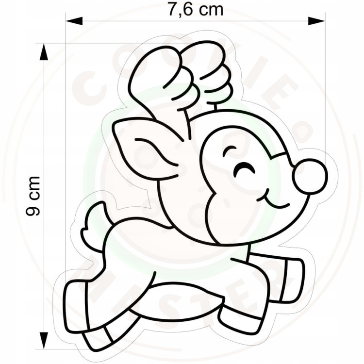 FOREMKA ŚWIĄTECZNA Pierników na ŚWIĘTA BOŻE NARODZENIE Biegnący Renifer 9cm
