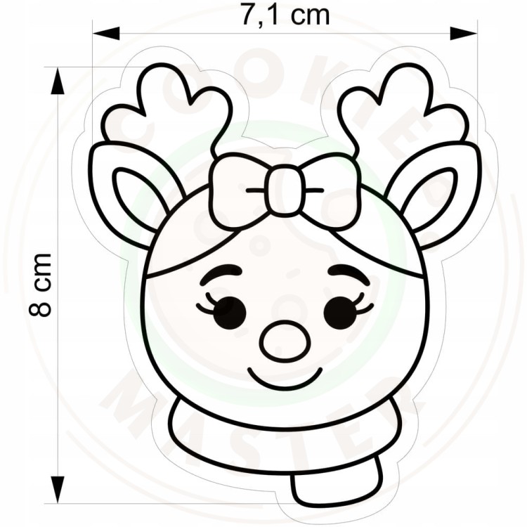 FOREMKA ŚWIĄTECZNA do Pierników na ŚWIĘTA BOŻE NARODZENIE Pani Renifer 8cm