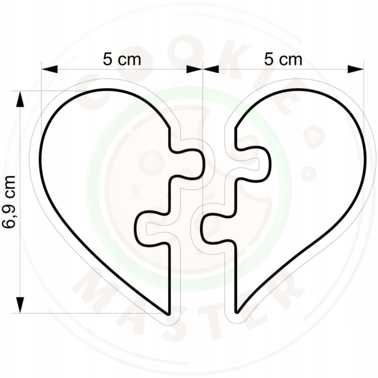 FOREMKI do Pierników DZIEŃ BABCI DZIADKA WALENTYNKI Zestaw SERCE Puzzle 8cm