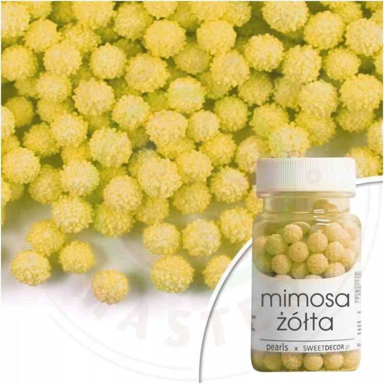 POSYPKA CUKROWA MIMOZA Na Lody Desery Tort PEARLS MIMOSA - ŻÓŁTA - 40G