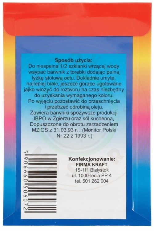 BARWNIKI SPOŻYWCZE DO JAJEK WIELKANOCNYCH PISANEK WIELKANOC 5 szt. KOLORÓW
