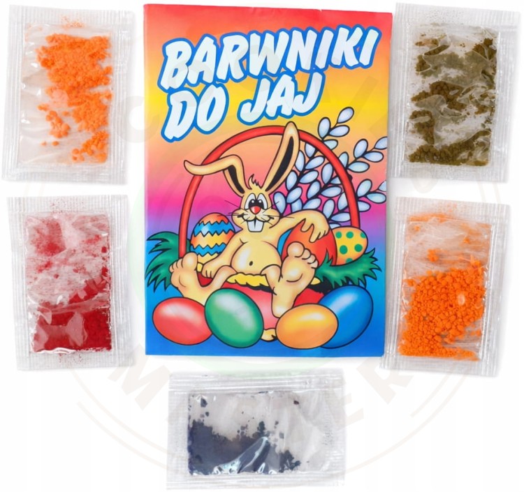 BARWNIKI SPOŻYWCZE DO JAJEK WIELKANOCNYCH PISANEK WIELKANOC 5 szt. KOLORÓW
