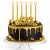 ŚWIECZKI URODZINOWE PROSTE DEKORCYJNE NA TORT ZŁOTE 6 szt + Happy Birthday