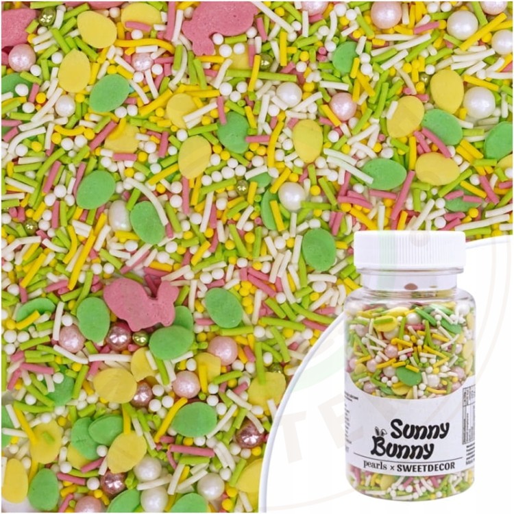 POSYPKA CUKROWA Na WIELKANOC Pierniki Deser Tort PEARLS SUNNY BUNNY MIX 60g