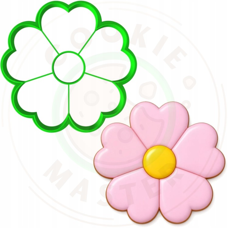 FOREMKA WIELKANOCNA Wykrawacz Pierników WIELKANOC Kwiat KWIATEK w SERCA 8cm