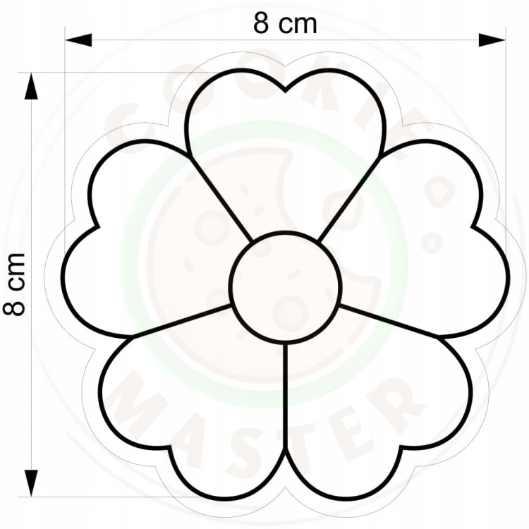 FOREMKA WIELKANOCNA Wykrawacz Pierników WIELKANOC Kwiat KWIATEK w SERCA 8cm