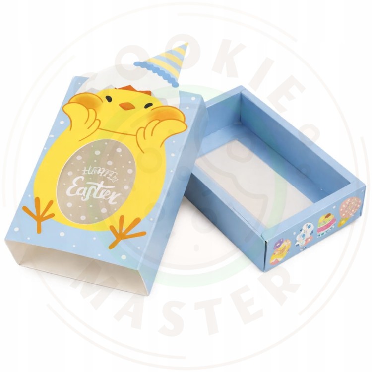 PUDEŁKO WIELKANOCNE PAPIEROWE Z OKIENKIEM NA PREZENTY PIERNIKI KURCZACZEK