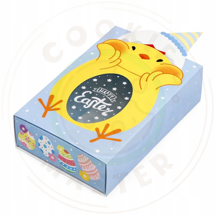 PUDEŁKO WIELKANOCNE PAPIEROWE Z OKIENKIEM NA PREZENTY PIERNIKI KURCZACZEK