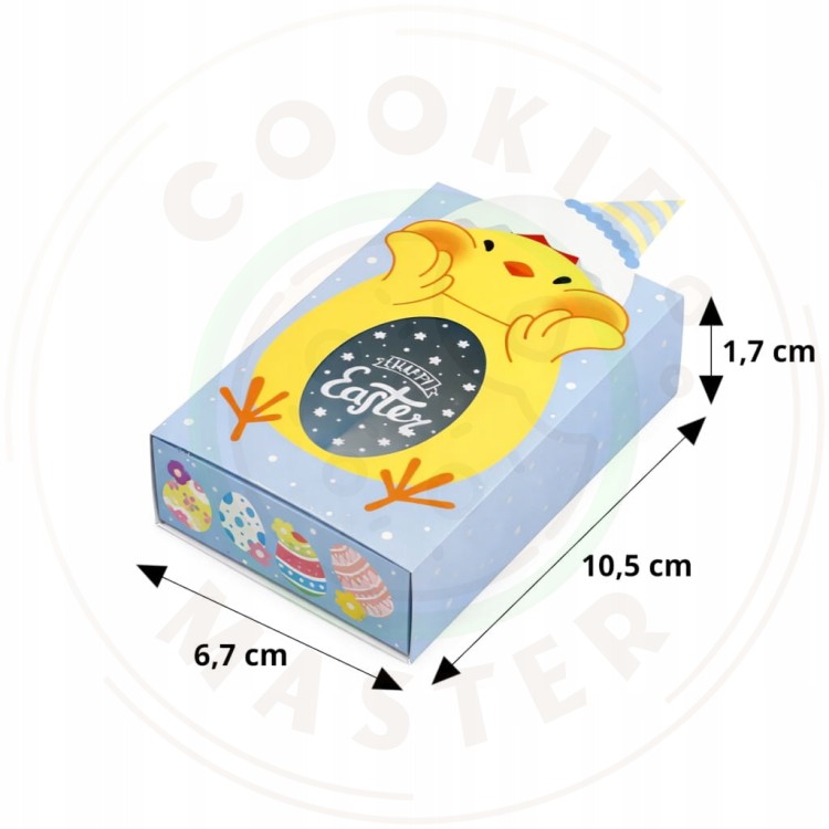 PUDEŁKO WIELKANOCNE PAPIEROWE Z OKIENKIEM NA PREZENTY PIERNIKI KURCZACZEK