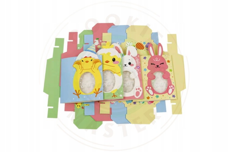 PUDEŁKO WIELKANOCNE PAPIEROWE Z OKIENKIEM NA PREZENTY PIERNIKI KURCZACZEK