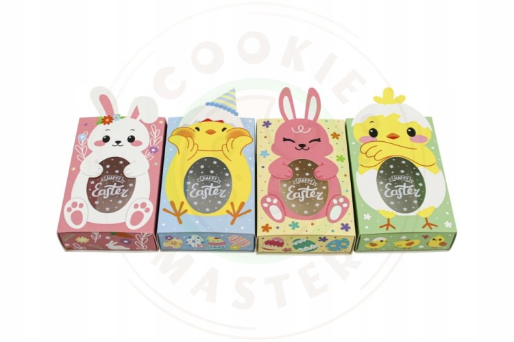 PUDEŁKO WIELKANOCNE PAPIEROWE Z OKIENKIEM NA PREZENTY PIERNIKI KURCZACZEK