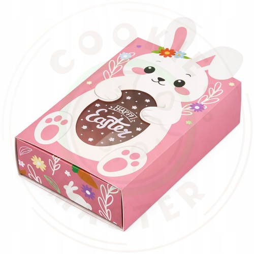 PUDEŁKO WIELKANOCNE PAPIEROWE Z OKIENKIEM NA PREZENTY PIERNIKI - ZAJĄCZEK