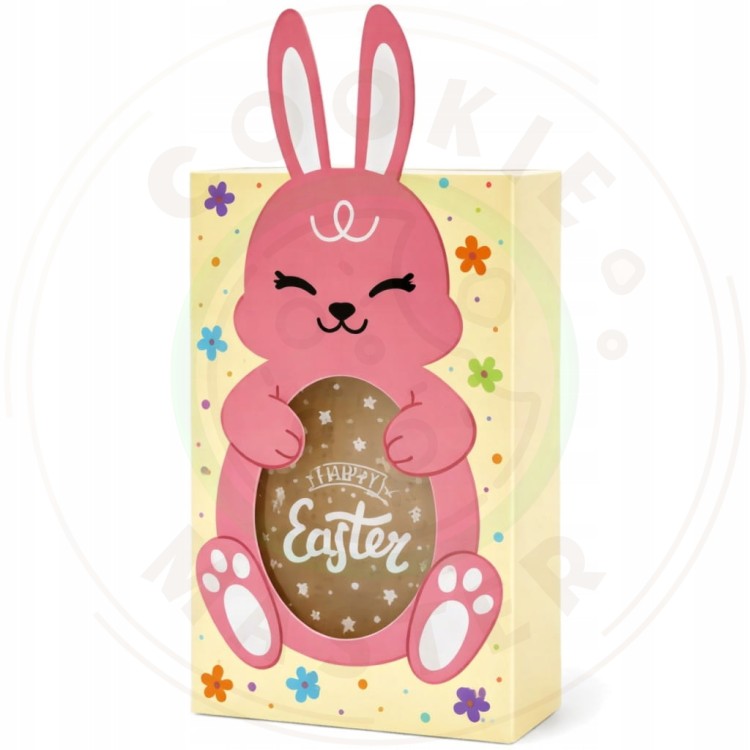 PUDEŁKO WIELKANOCNE PAPIEROWE Z OKIENKIEM NA PREZENTY PIERNIKI - ZAJĄCZEK