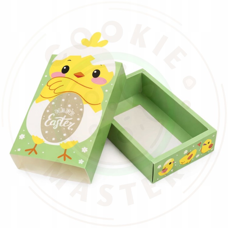 PUDEŁKO WIELKANOCNE PAPIEROWE Z OKIENKIEM NA PREZENTY PIERNIKI KURCZACZEK
